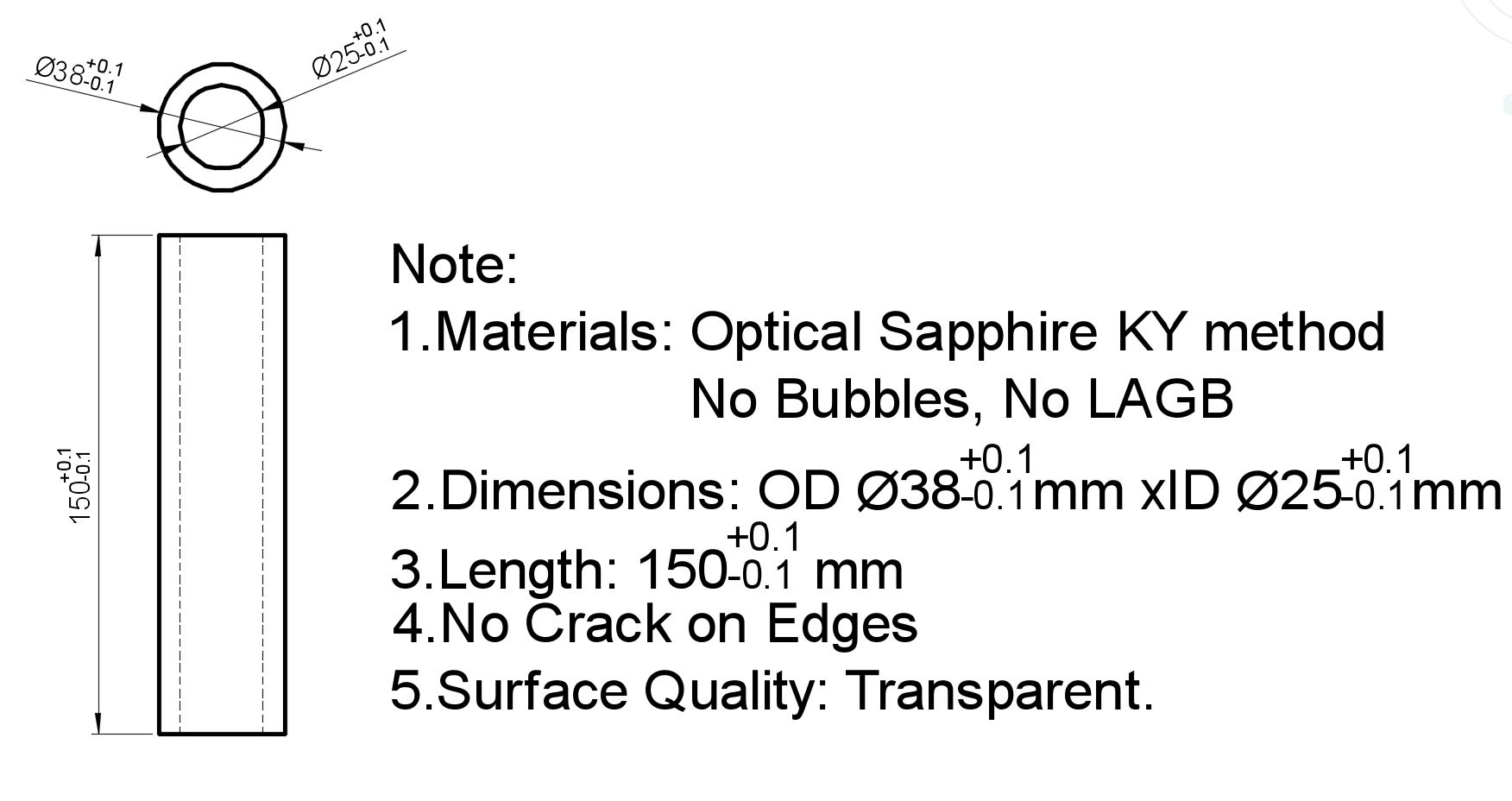 large sapphire tube