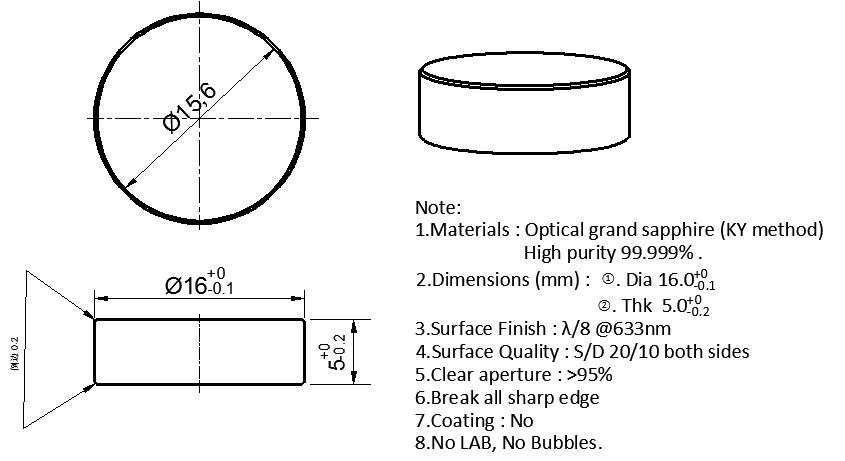 precision sapphire window